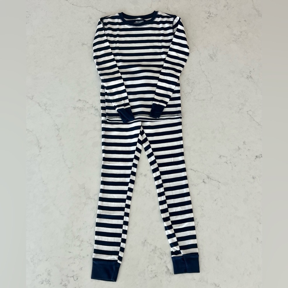 Boys’, Old Navy, Navy & White Striped Long Sleeve Pajama Set